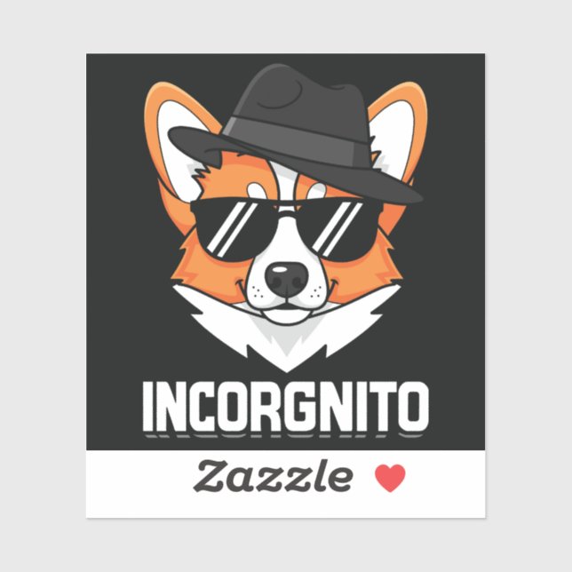 Adesivo Incorgnito Stealthy Corgi in Shades (Folha)
