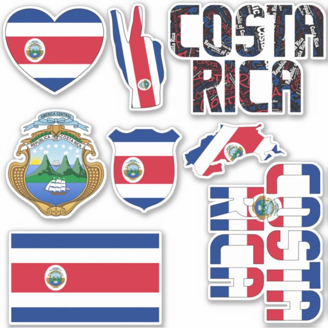 Adesivo Incrível Costa Rica Forma Símbolos Nacionais (Frente)