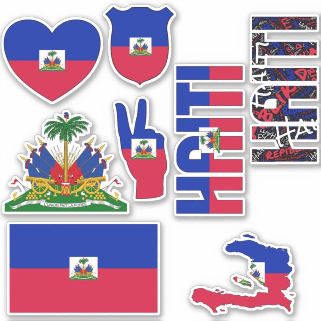 Adesivo Incrível Haiti Forme Símbolos Nacionais (Frente)