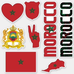 Adesivo Incrível Marrocos forma símbolos nacionais