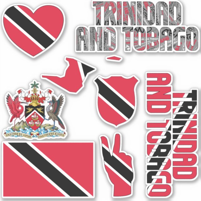Adesivo Incrível Trinidad e Tobago forma símbolo nacional (Frente)