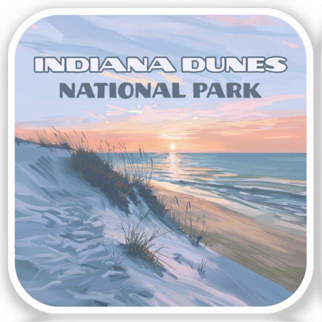 Adesivo Indiana Dunes National Park Lake Michigan (Frente)