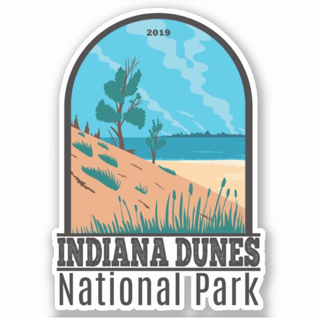 Adesivo Indiana Dunes National Park Vintage (Frente)