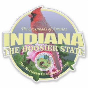Adesivo Indiana State Bird & Flower
