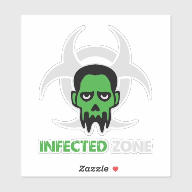 Adesivo Infected Area Zombie Warning (Folha)