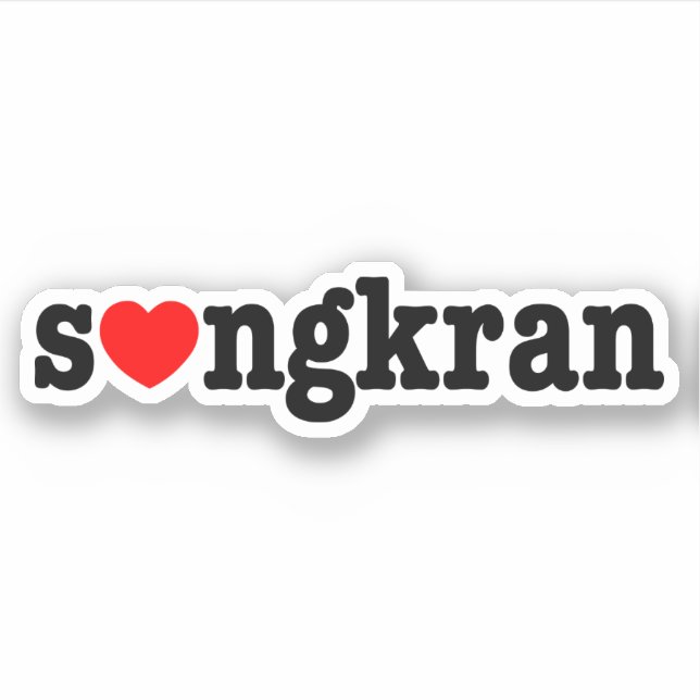 Adesivo ❤ ingkran ~ Heart (Love) Songkran (Frente)