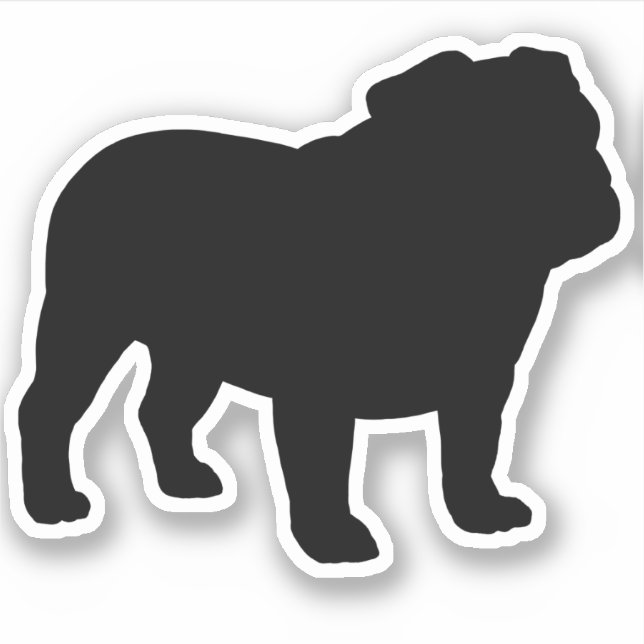 Adesivo Inglês Bulldog Silhout Legal Dog Vinyl Sticker (Frente)