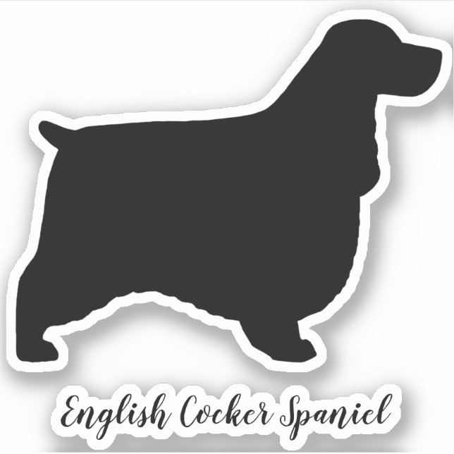Adesivo Inglês Cocker Spaniel Dog Silhouyl Vinyl (Frente)