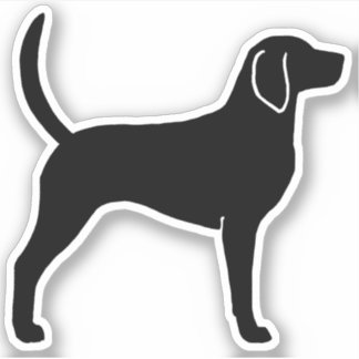 Adesivo Inglês Foxhound Dog Silhout Vinyl Sticker