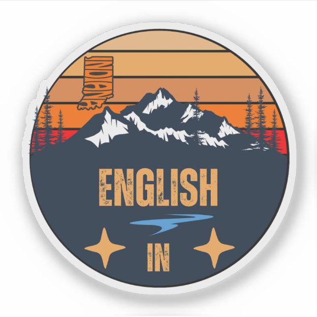 Adesivo Inglês, Indiana (Frente)