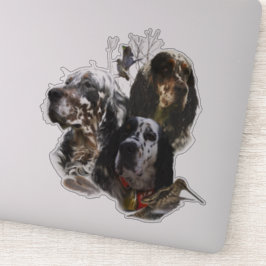 Adesivo Inglês Setter, caça à galinha