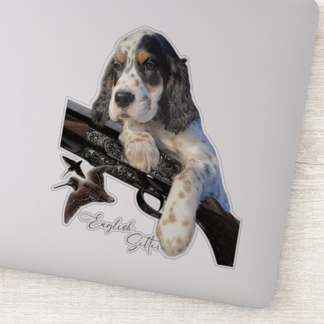 Adesivo Inglês Setter, cachorrinho fofo (Detalhe)
