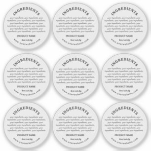 Adesivo Ingredientes Produto Rótulo transparente do vinil
