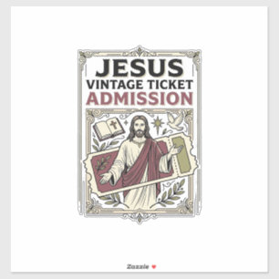 Adesivo Ingresso Jesus Vintage Admissão Jesus Vintage Tick
