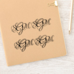Adesivo Iniciais Monogramas 3 letras Decalagens personaliz