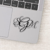 Iniciais Monogramas 3 letras Decalagens personaliz