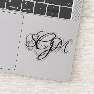 Adesivo Iniciais Monogramas com 3 letras Decais personaliz