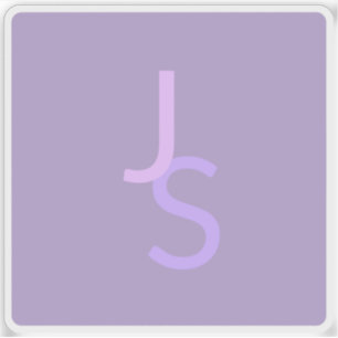 Adesivo Iniciais Monogramas Sobrepostos Modernos   Roxa