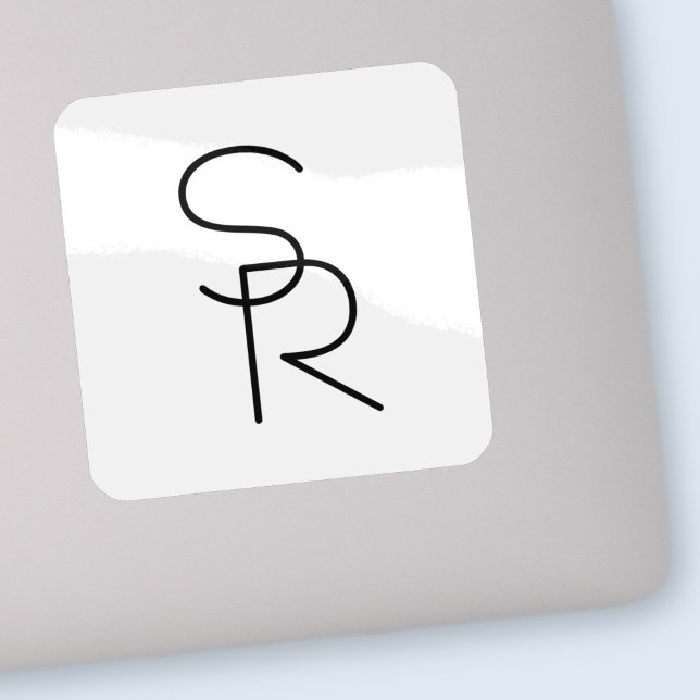 Adesivo Iniciais Sobrepostos com Vista Moderna (Criador carregado)