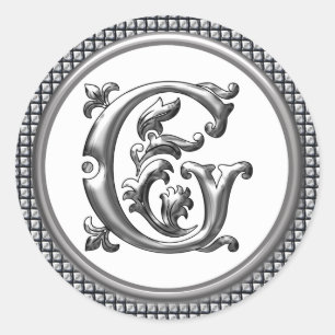 Adesivo inicial do G Round em prata