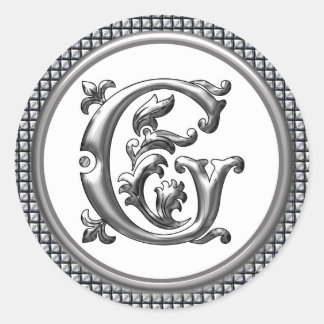 Adesivo inicial do G Round em prata