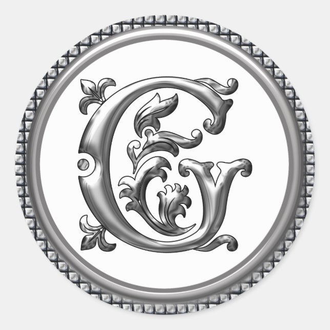 Adesivo inicial do G Round em prata (Frente)