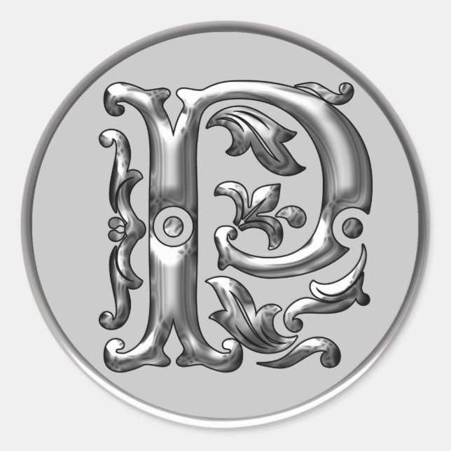 Adesivo inicial P redondo em prata (Frente)