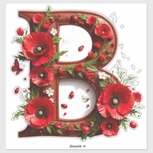 Adesivo 🌸 Inicial Personalizada B Para Presentes Inspirad