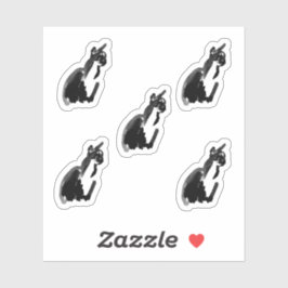 Adesivo Ink Cartoon Cat Drawing Custom-Cut Vinyl Stickers