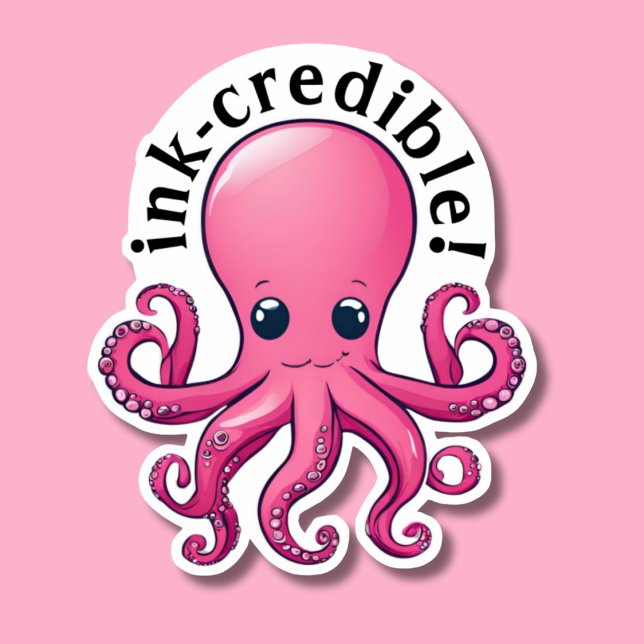 Adesivo Ink - Pink Octopus à prova d'água (Criador carregado)