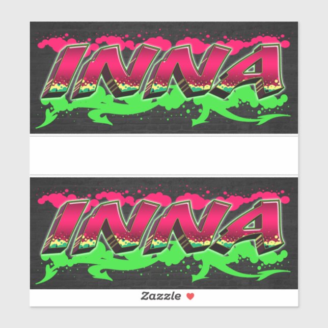 Adesivo Inna Vorname Name Graffiti Aufkleber Sticker (Folha)