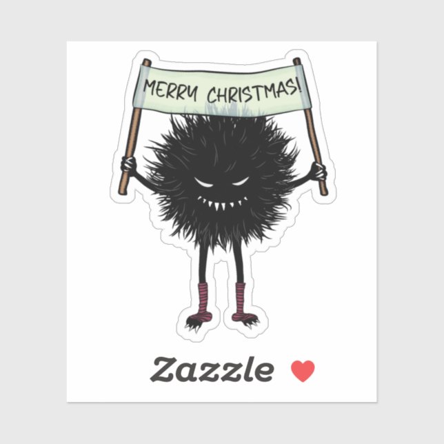 Adesivo Inseto Mau de Carateres de Natal gótico (Folha)