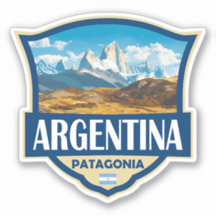 Adesivo Insígnia Retro de Ilustração da Argentina