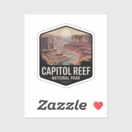 Adesivo Insígnia Retro do Parque Nacional Capitol Reef