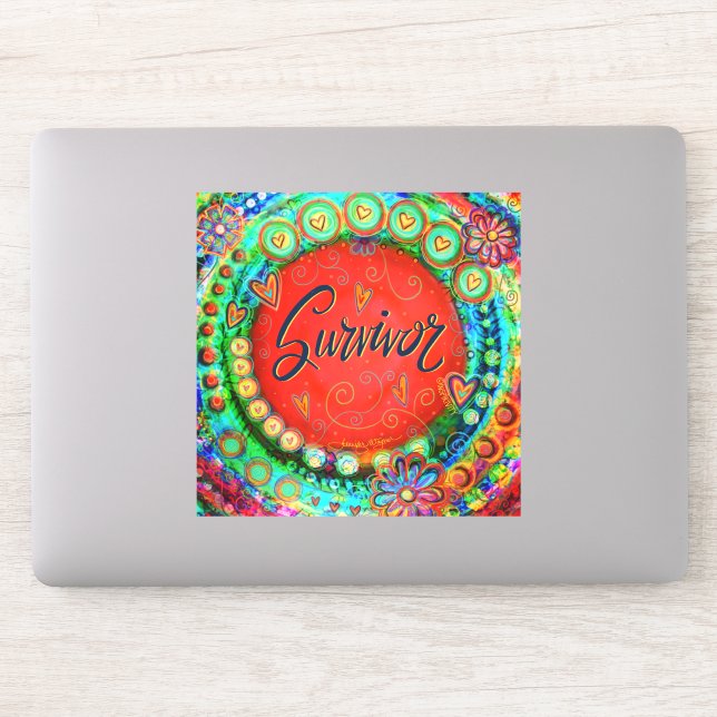 Adesivo Inspiridade do Survivente Vermelho Imitacional Ins (Computador)