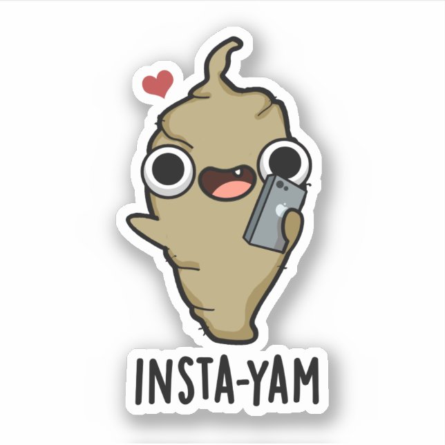 Adesivo Insta-yam Funny Social Media Veggie Pun (Frente)