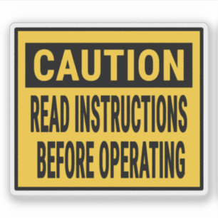 Adesivo Instruções de Leitura de Precaução antes de operar