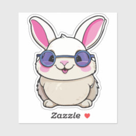 Adesivo Intellectual Rabbit Sticker with Glasses