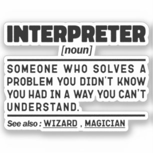 Adesivo Intérprete Noun - Língua Especialista de Tradução