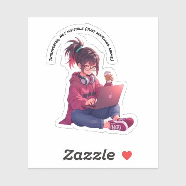 Adesivo Introverted, No Invisible ( Just Watching Anime) (Folha)
