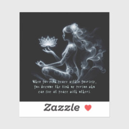 Adesivo Ioga Instrutor Lotus Meditação Pose Brilhante