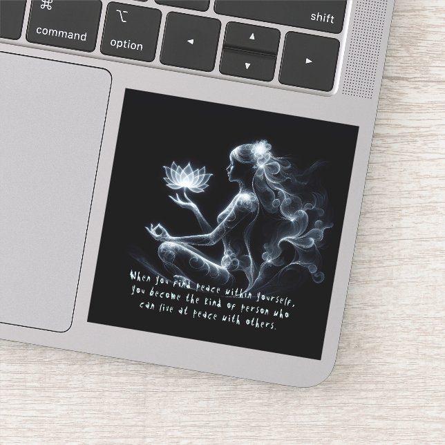 Adesivo Ioga Instrutor Lotus Meditação Pose Brilhante (Detalhe)