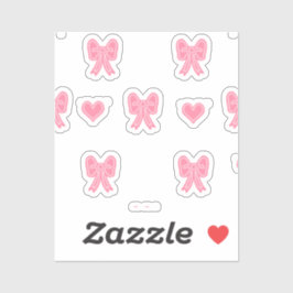 Adesivo iPhone / iPad case Cute Pink Bows and Hearts Coque
