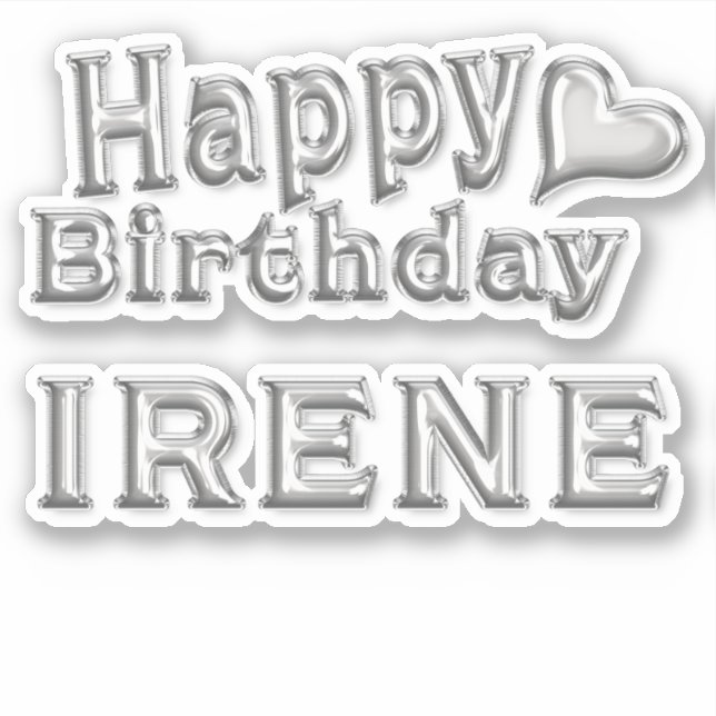 Adesivo Irene Happy Birthday silver Aufkleber Sticker (Frente)