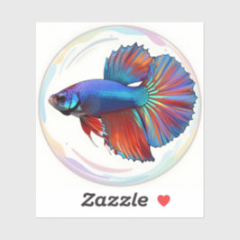 Adesivo Iridescent Current – Arte de Peixe Betta em Vinil 