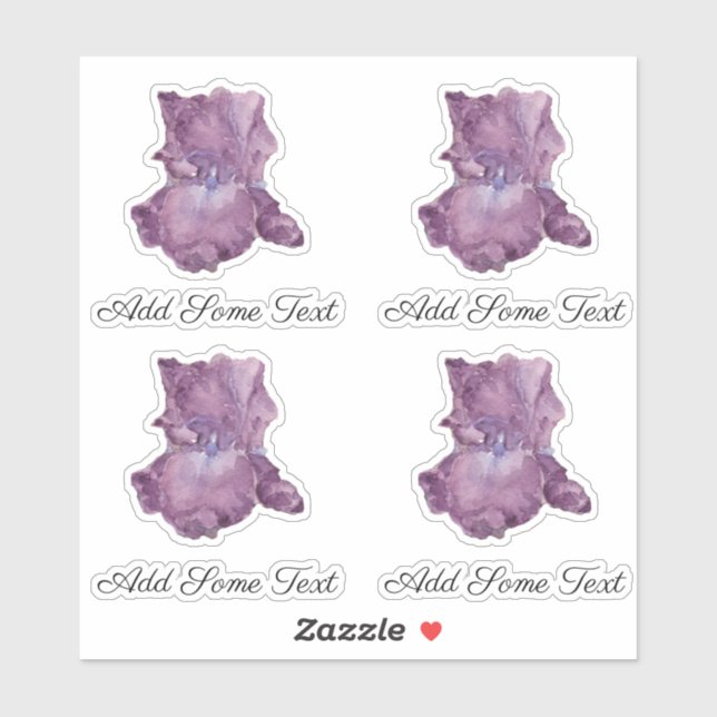 Adesivo Íris de altura com casca roxa de aquarela (Folha)