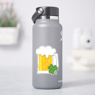 Adesivo Irish Beer Mug com Shamrock Clover