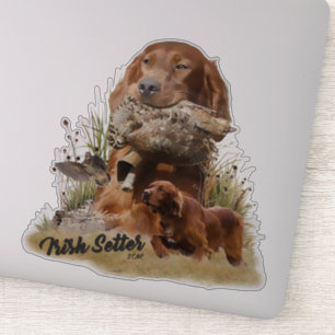 Adesivo Irish Setter, Woodcock para caçar, Art