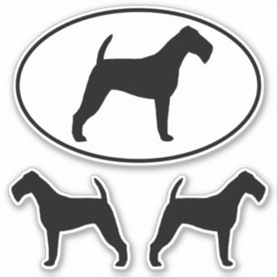 Adesivo Irish Terrier Dog Silhouettes Vinyl Sticker Set