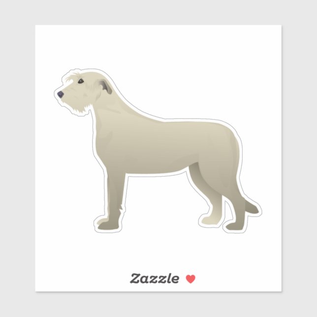 Adesivo Irish Wolfhoubnd Dog Breed Side View Silhouette (Folha)